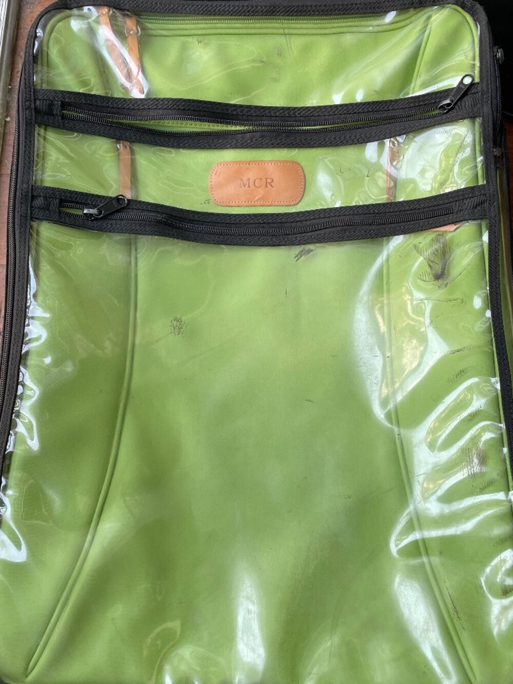 Jon Hart Design Lime Green Suitcase and Clear Cover